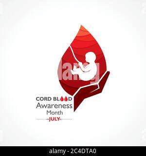 Vektordarstellung für Cord Blood Awareness Month, der jedes Jahr im Juli beobachtet wird Stock Vektor