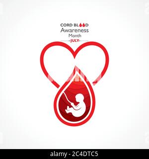Vektordarstellung für Cord Blood Awareness Month, der jedes Jahr im Juli beobachtet wird Stock Vektor