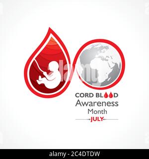 Vektordarstellung für Cord Blood Awareness Month, der jedes Jahr im Juli beobachtet wird Stock Vektor