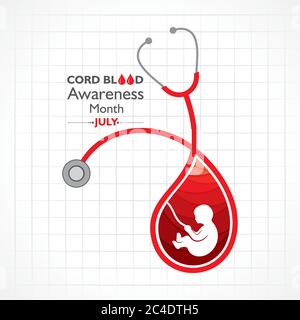 Vektordarstellung für Cord Blood Awareness Month, der jedes Jahr im Juli beobachtet wird Stock Vektor