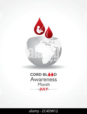 Vektordarstellung für Cord Blood Awareness Month, der jedes Jahr im Juli beobachtet wird Stock Vektor