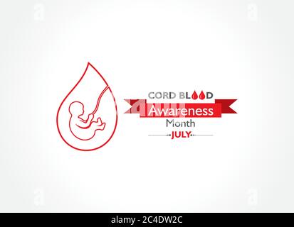 Vektordarstellung für Cord Blood Awareness Month, der jedes Jahr im Juli beobachtet wird Stock Vektor