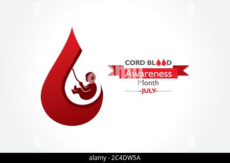 Vektordarstellung für Cord Blood Awareness Month, der jedes Jahr im Juli beobachtet wird Stock Vektor