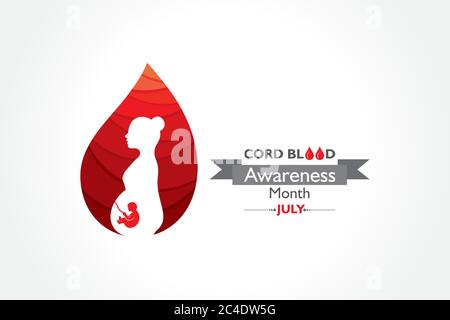 Vektordarstellung für Cord Blood Awareness Month, der jedes Jahr im Juli beobachtet wird Stock Vektor