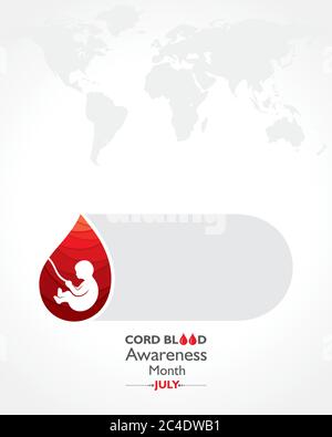 Vektordarstellung für Cord Blood Awareness Month, der jedes Jahr im Juli beobachtet wird Stock Vektor