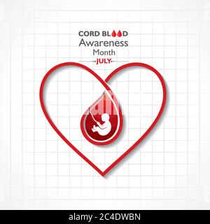 Vektordarstellung für Cord Blood Awareness Month, der jedes Jahr im Juli beobachtet wird Stock Vektor