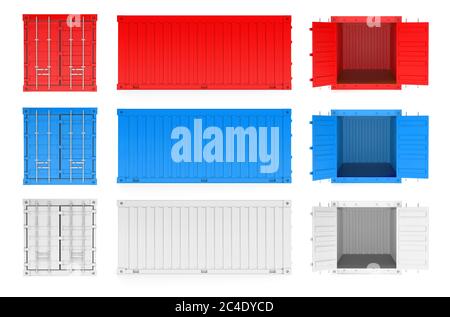 Frachtcontainer. 3d-Rendering-Illustration Stockfoto