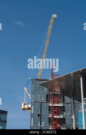 Neue Hochhausgebäude im Bau Cardiff Wales Stockfoto