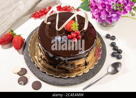 Schokoladen-Kuchen Stockfoto