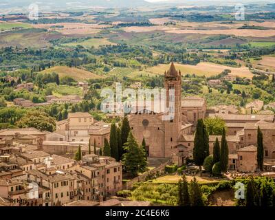 Luftaufnahme der Kirche Santa Maria dei Servi. Siena. Italien. Stockfoto