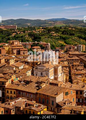 Luftaufnahme von Santa Maria in Provenzano, Siena Stockfoto