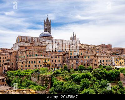 Nordwestliche Seite der Kathedrale von Siena. Siena. Italien. Stockfoto