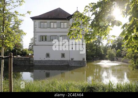 Tolle Aufnahme auf dem Wasserschloss in Bad Rappenau, Deutschland Stockfoto