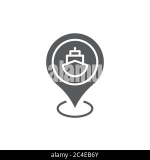 Port-Position Pin-Vektor-Symbol Symbol Karte isoliert auf weißem Hintergrund Stock Vektor