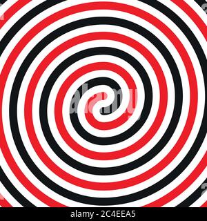 Dickes schwarzes Doppelspiralsymbol. Einfaches flaches Vektor-Design-Element in schwarz und rot. Stock Vektor