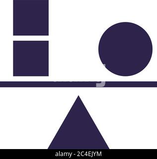 Scale Balance mit geometrischen Figuren Silhouette Stil Vektor Illustration Design Stock Vektor