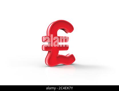 Pound Sign 3D-Illustration in roter Farbe Stockfoto