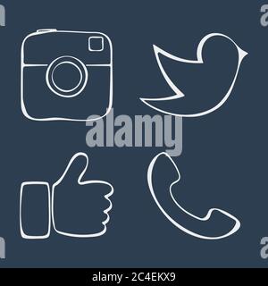 Abstrakte Symbole. Symbole für soziale Medien. Vektorgrafik Stock Vektor