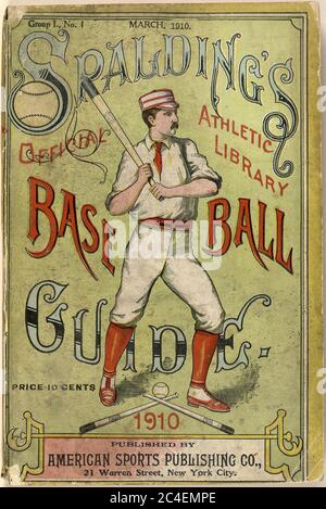 Spalding's Official Baseball Guide, A.G. Spalding & Bros., American Sports Publishing Company, März 1910 Stockfoto