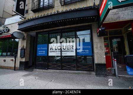 Montreal, Quebec, Kanada, 26. Juni 2020.Laden und Restaurants geschlossen wegen COVID-19 Pandemie.Quelle: Mario Beauregard/Alamy News Stockfoto