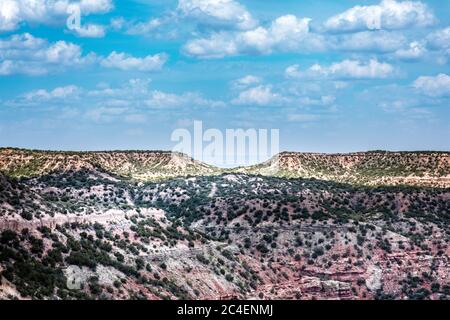 Landschaftlich schöner Blick über den Palo Duro Canyon, Texas Stockfoto