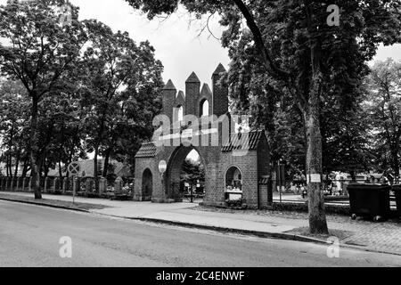 Gemeindehof in Orneta, Warmia, einem historischen Land in der Woiwodschaft Warm-Masuren. Stockfoto