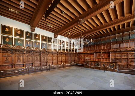 Friedenshalle im Rathaus, Westfälischer Vertrag, Innenaufnahme im historischen Rathaus Münster, Nordrhein-Westfalen, Deutschland Stockfoto