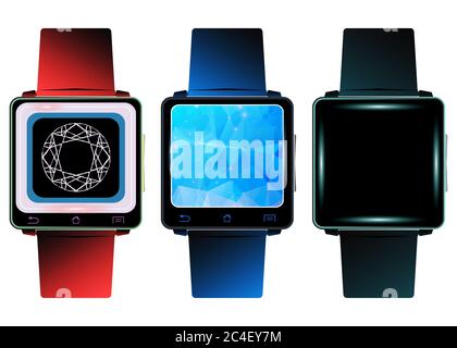 Smart Watch. Realistisches Design Smartwatch auf weißem Hintergrund. Vektorgrafik. Stock Vektor