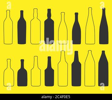 Flaschensymbol-Design. Vektor Flaschen Silhouette Illustration. Stock Vektor
