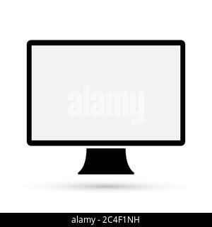 Computermonitor-Symbol. Schwarzes Computerdisplay isoliert. Vektorgrafik. Stock Vektor
