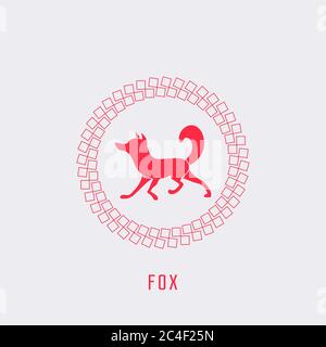 Logo mit Fox für Corporate Identity. Vektordarstellung. Stock Vektor