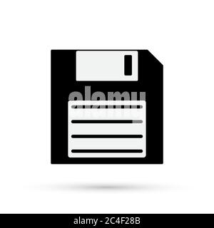Symbol „Speichern“. Schwarze Diskette isoliert. Vektorgrafik Stock Vektor