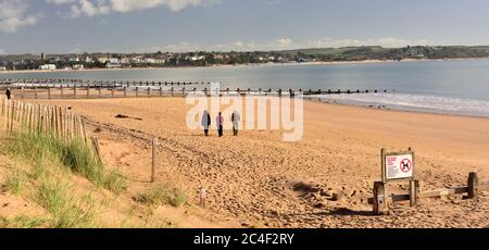 Dawlish Warren Strand bei Ebbe, Blick über die exe Mündung in Richtung Exmouth. Stockfoto