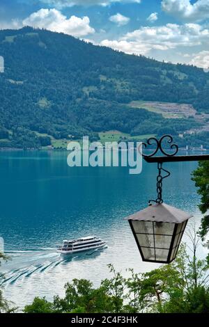 Große Passagierboot Kreuzfahrt auf dem Thunersee, Kanton Bern, Schweiz Stockfoto