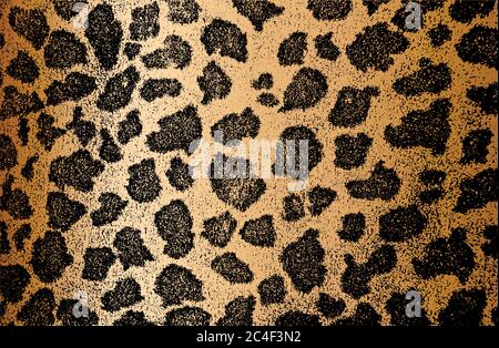 Distressed Overlay Textur von goldenem Naturfell, Grunge Vektor Hintergrund. Abstrakte Halbton Vektor Illustration Stock Vektor