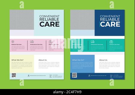 Vorlage Für Krankenpflege-Flyer Für Medizinische Anwendungen Stock Vektor