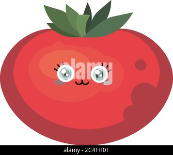Niedliche Tomate, Illustration, Vektor auf weißem Hintergrund Stock Vektor