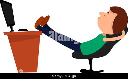 Mann auf einer Pause, Illustration, Vektor auf weißem Hintergrund Stock Vektor