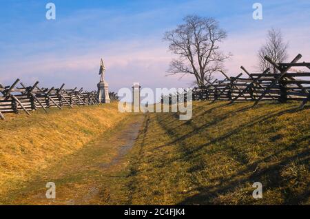 SHARPSBURG, MARYLAND, USA - Sunken Road, Bloody Lane, auf Antietam National Battlefield, Civil war. Stockfoto
