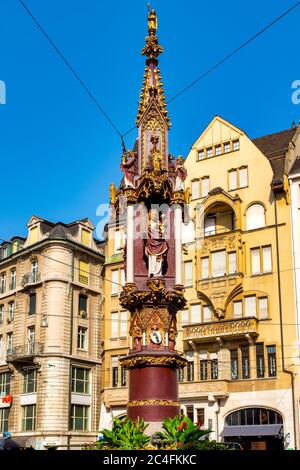 Fischmarkt-Brunnen, Basel, Schweiz Stockfoto