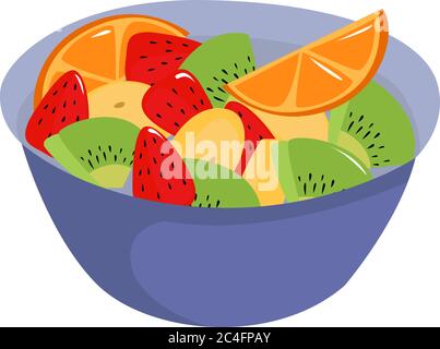 Obstsalat, Illustration, Vektor auf weißem Hintergrund Stock Vektor