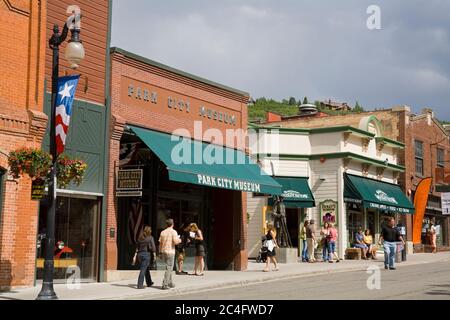 Park City Museum & Territorial Jail an der Main Street, Park City, Utah, USA, Nordamerika Stockfoto