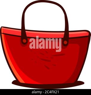 Rote Frau Tasche, Illustration, Vektor auf weißem Hintergrund Stock Vektor