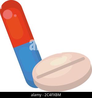 Medicine Tabletten, Illustration, Vektor auf weißem Hintergrund Stock Vektor
