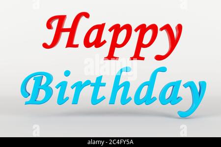 3d-Rendering eines Happy Birthday Grußwortes Stockfoto