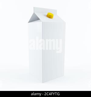3d-Rendering eines generischen Milchkartons Stockfoto