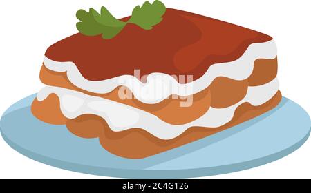 Tiramisu Kuchen, Illustration, Vektor auf weißem Hintergrund Stock Vektor