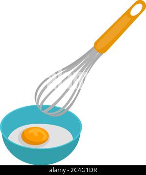 Schneebesen für Eier, Illustration, Vektor auf weißem Hintergrund Stock Vektor