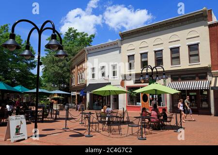 Historic Downtown Mall, Charlottesville, Virginia, USA Stockfoto