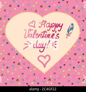 Vektorgrafiken. Herzförmiger Rahmen mit der Aufschrift Happy Valentine s day. Abbildung. Stock Vektor